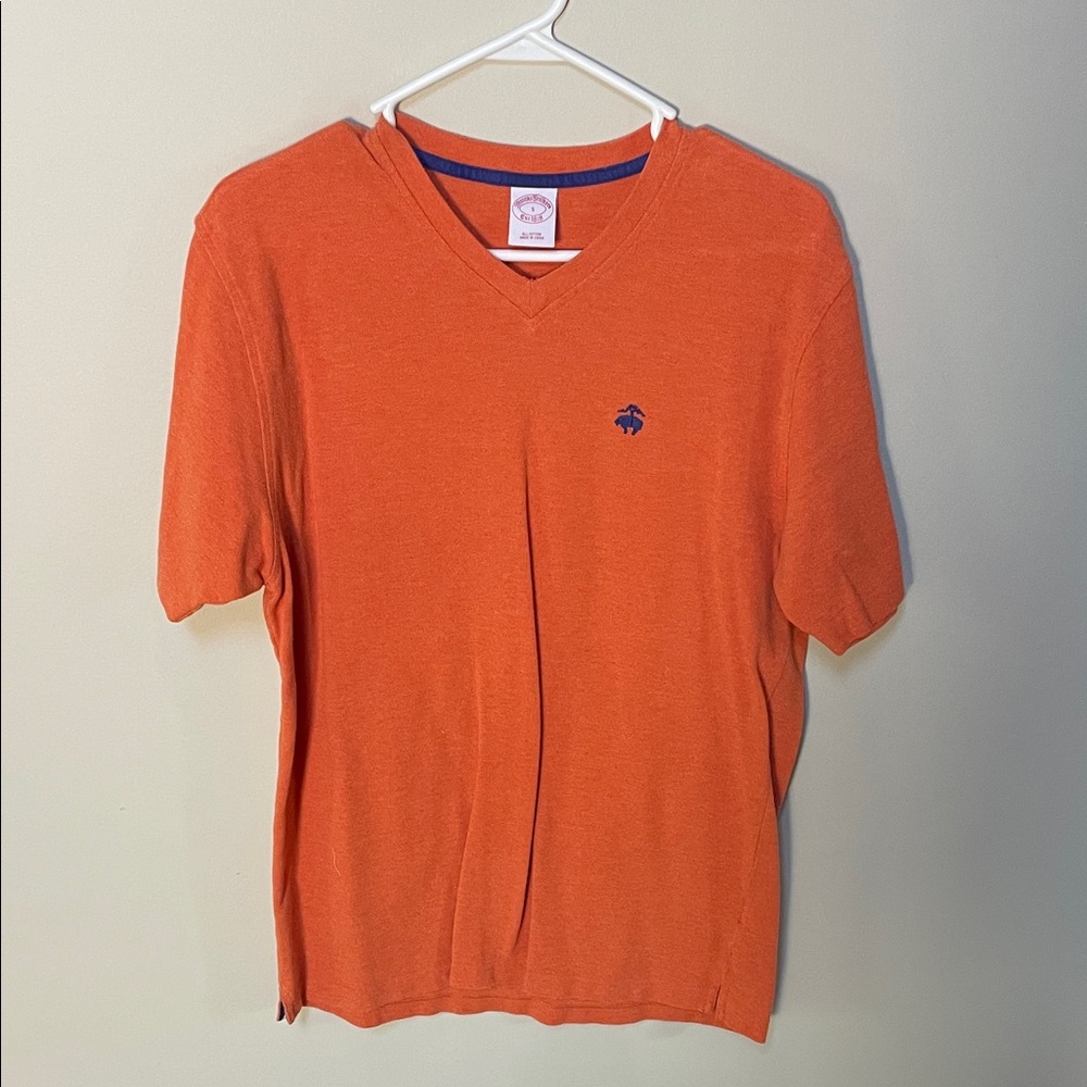 Brooks Brothers Orange V-Neck Tee